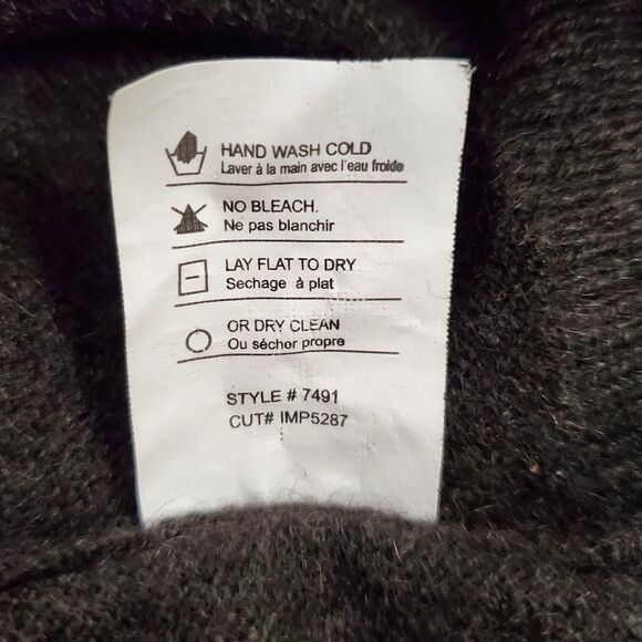 Vince Sweater Mens Medium Gray Black 100% Cashmere Color Block Knitted Office - Picture 10 of 12